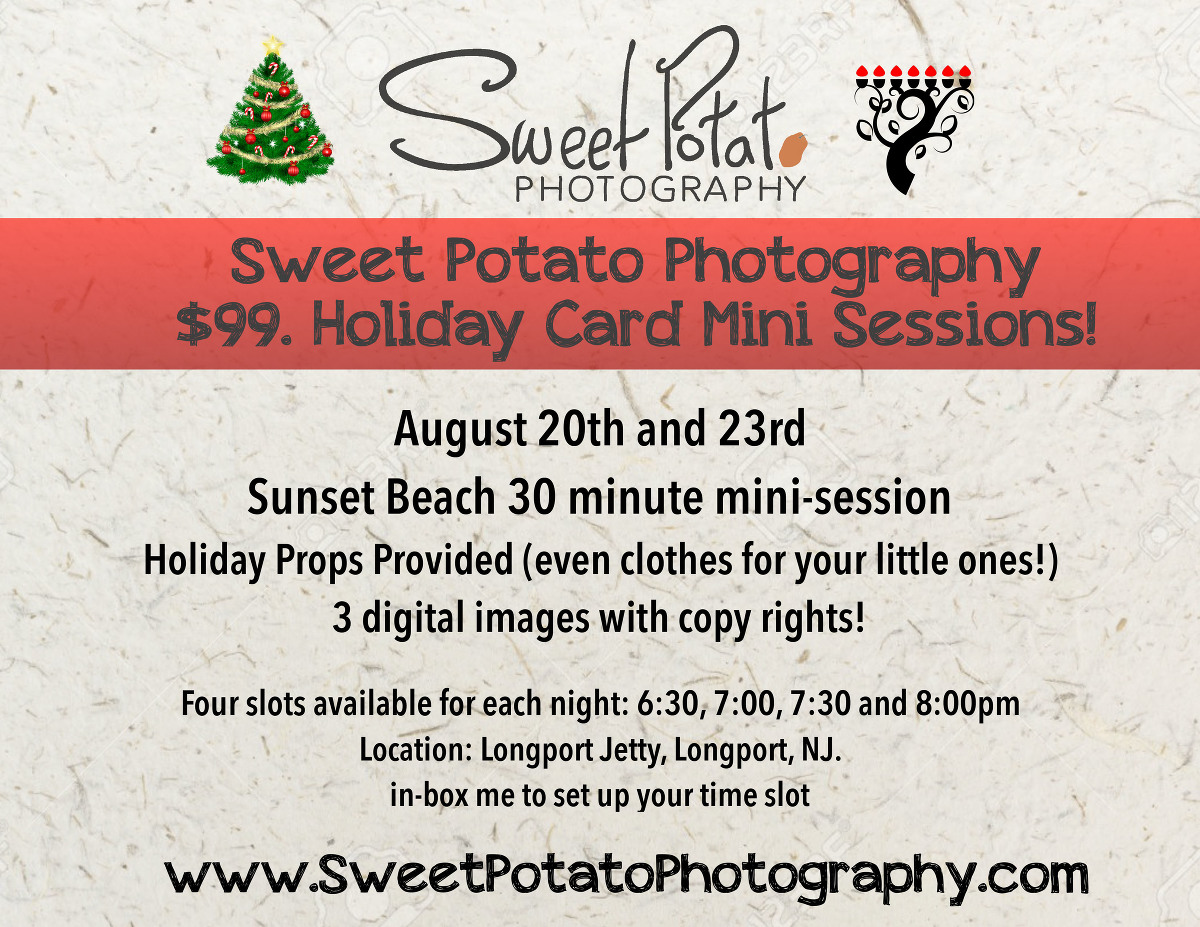 Now Booking Holiday Card Sunset Mini Sessions | Sweet Potato Photography